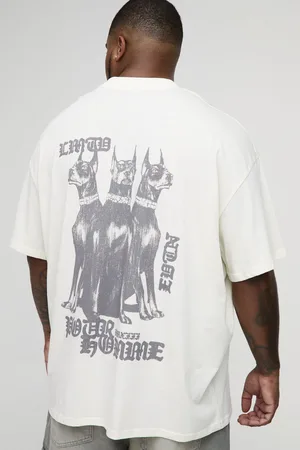 Boohoo Camiseta Plus Oversize Con Cuello Extendido Y Estampado Gráfico Pour Homme Canine