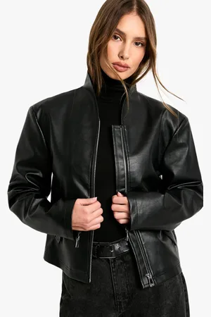 Boohoo Chaqueta De Cuero Sintético Con Hombreras