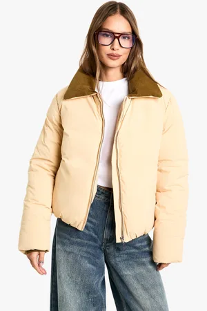 Boohoo Chaqueta Acolchada De Pana Con Cuello En Contraste