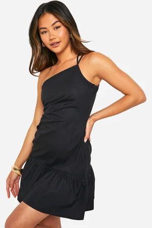 Boohoo Vestido Mini Efecto Lino Fruncido