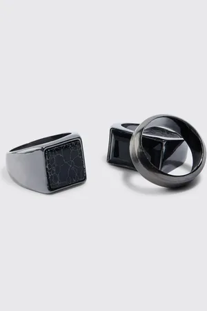 Boohoo Pack De 3 Anillos Sello Efecto Mármol