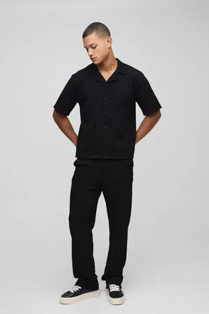 Boohoo Conjunto De Pantalón Y Camisa Recta De Piqué Jumbo