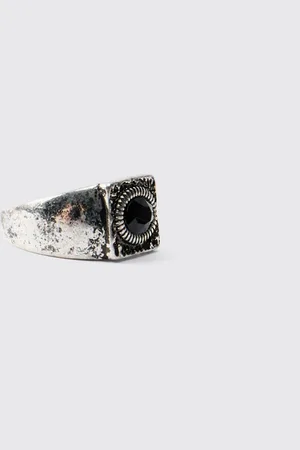 Boohoo Anillo Plateado Con Gema