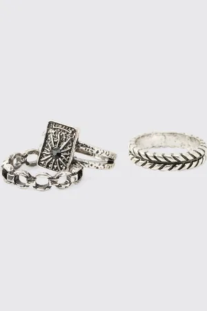Boohoo Pack De 3 Anillos Plateados