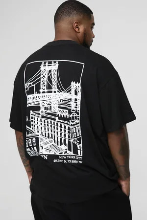 Boohoo Camiseta Plus Oversize Con Cuello Extendido Y Estampado Gráfico De Brooklyn