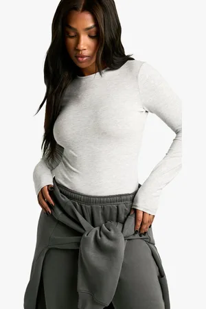 Boohoo Body Básico De Manga Larga Con Cuello De Caja