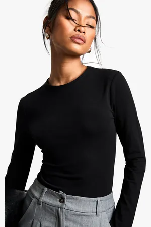 Boohoo Body Básico De Manga Larga Con Cuello De Caja