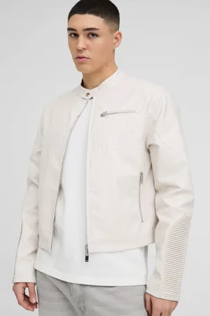 Boohoo Chaqueta Recta Motera De Cuero Sintético Homme