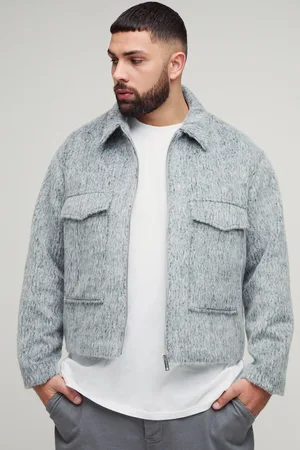 Boohoo Chaqueta Plus Cargo Elegante De Mezcla De Lana Con Cremallera