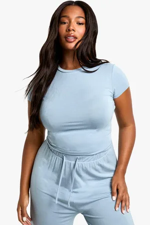 Boohoo Camiseta Plus Para Estar En Casa De Manga Corta Y Modal