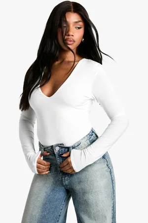 Boohoo Body De Manga Larga Ceñido Escotado