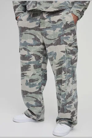 Boohoo Vaqueros Plus Cargo Lavados Holgados De Camuflaje