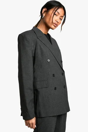 Boohoo Americana Entallada Jaspeada Con Botonadura Doble