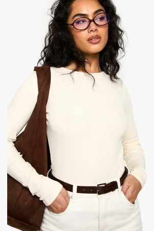 Boohoo Body Básico De Manga Larga Con Cuello De Caja