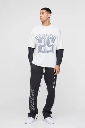 Boohoo Camiseta Oversize De Manga Larga Y Malla Con Estampado Universitario