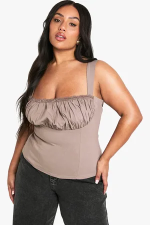Boohoo Corsé Plus De Tirantes Fruncido