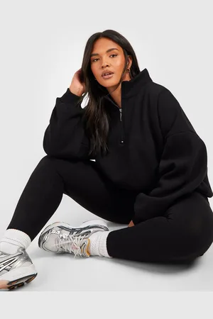 Boohoo Conjunto Plus Oversize De Leggings Y Sudadera Con Cremallera A La Mitad