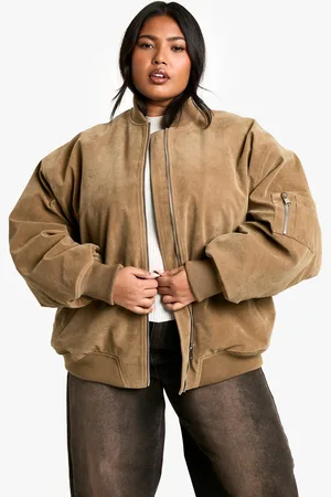 Boohoo Chaqueta Bomber Plus Oversize Vintage Efecto Ante