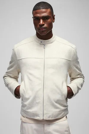 Boohoo Chaqueta Motera Regular De Ante Sintético Desteñida