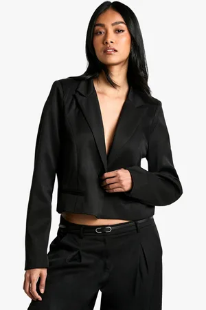 Boohoo Americana Crop Recta Entallada De Tela