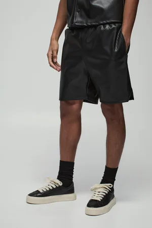 Boohoo Pantalón Corto Holgado De Cuero Sintético Plisado Con Relieve