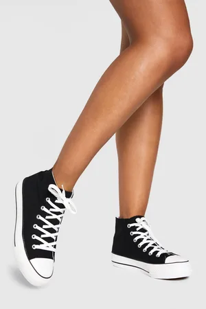 Boohoo Zapatillas Deportivas Altas Con Plataforma Y Cordones Cruzados