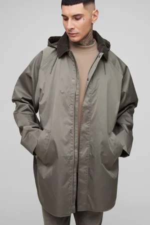 Boohoo Parka Tall De Pana Con Capucha Y Cuello