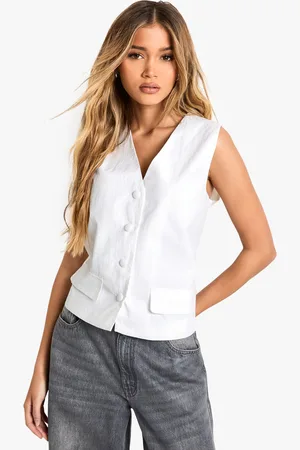 Boohoo Chaleco Entallado De Nailon Con Botones