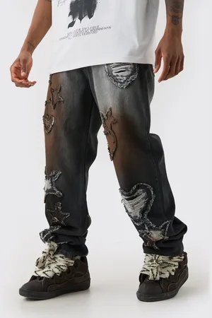 Boohoo Vaqueros Tall Holgados Con Apliques