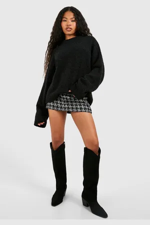 Boohoo Botas Camperas Estilo Western Por La Rodilla Con Tacón