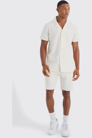 Boohoo Pantalón Corto Y Camisa Otomana De Manga Corta Y Tela Jersey