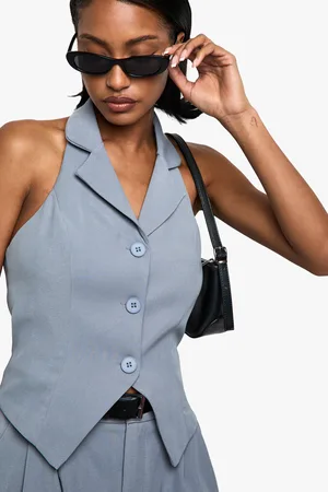 Boohoo Chaleco Entallado De Tela Con Escote Halter