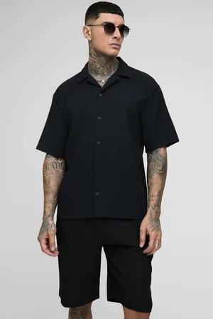 Boohoo Conjunto Tall De Pantalón Corto Y Camisa Oversize Plisada