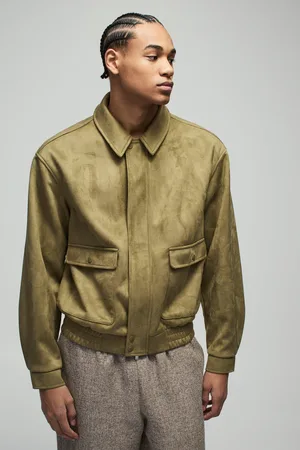 Boohoo Chaqueta Harrington Recta De Ante Sintético Con Bolsillos Utilitarios