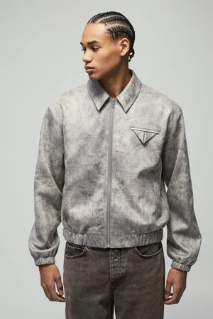 Boohoo Chaqueta Harrington Recta De Ante Sintético Efecto Desteñido