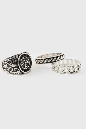 Boohoo Pack De 3 Anillos Plateados
