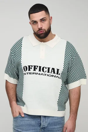 Boohoo Polo Plus De Punto Con Estampado De Cuadros Official