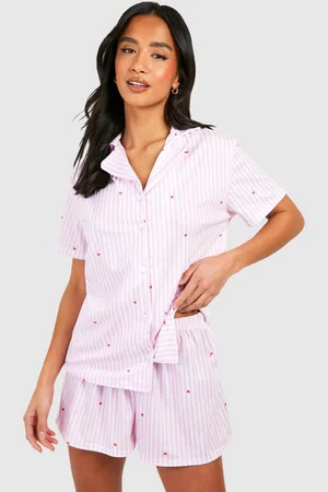 Boohoo Pijama Petite De Manga Corta Con Raya Diplomática