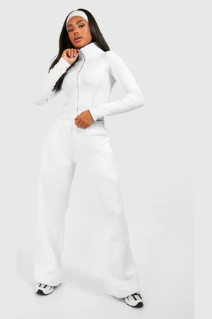 Boohoo Conjunto De Pantalón Deportivo De Pernera Recta Y Top De Canalé Con Cremallera Doble Y Detalle De Costuras
