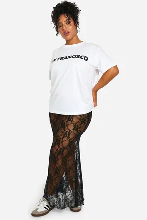 Boohoo Falda Plus Maxi De Encaje