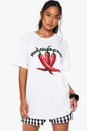 Boohoo Camiseta Oversize Con Estampado De Hot Girls Club