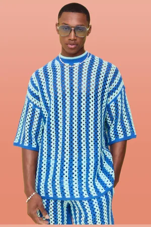 Boohoo Camiseta Oversize De Punto Calado Con Rayas