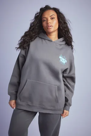 Boohoo Sudadera Plus Oversize Con Capucha Y Estampado Dsgn Studio