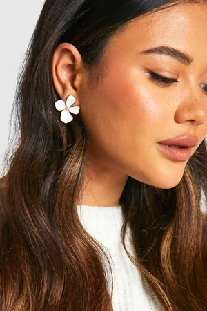 Boohoo Pendientes Con Esmalte Y Flor