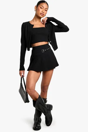 Boohoo Minifalda Plisada Con Hebilla