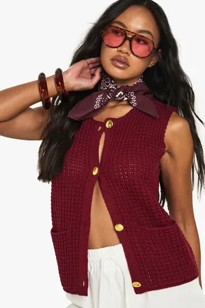 Boohoo Chaleco De Punto Con Botones Dorados
