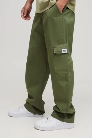 Boohoo Pantalón Holgado Cargo De Tela Con Cintura Fija Y Etiqueta