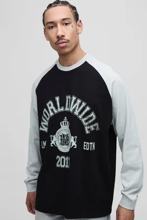 Boohoo Camiseta Oversize De Manga Larga Y Ranglán Con Estampado Gráfico