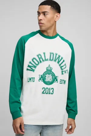 Boohoo Camiseta Oversize De Manga Larga Y Ranglán Con Estampado Gráfico