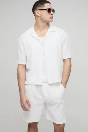 Boohoo Conjunto Oversize Recto De Pantalón Corto Y Camisa Fruncida De Sirsaca